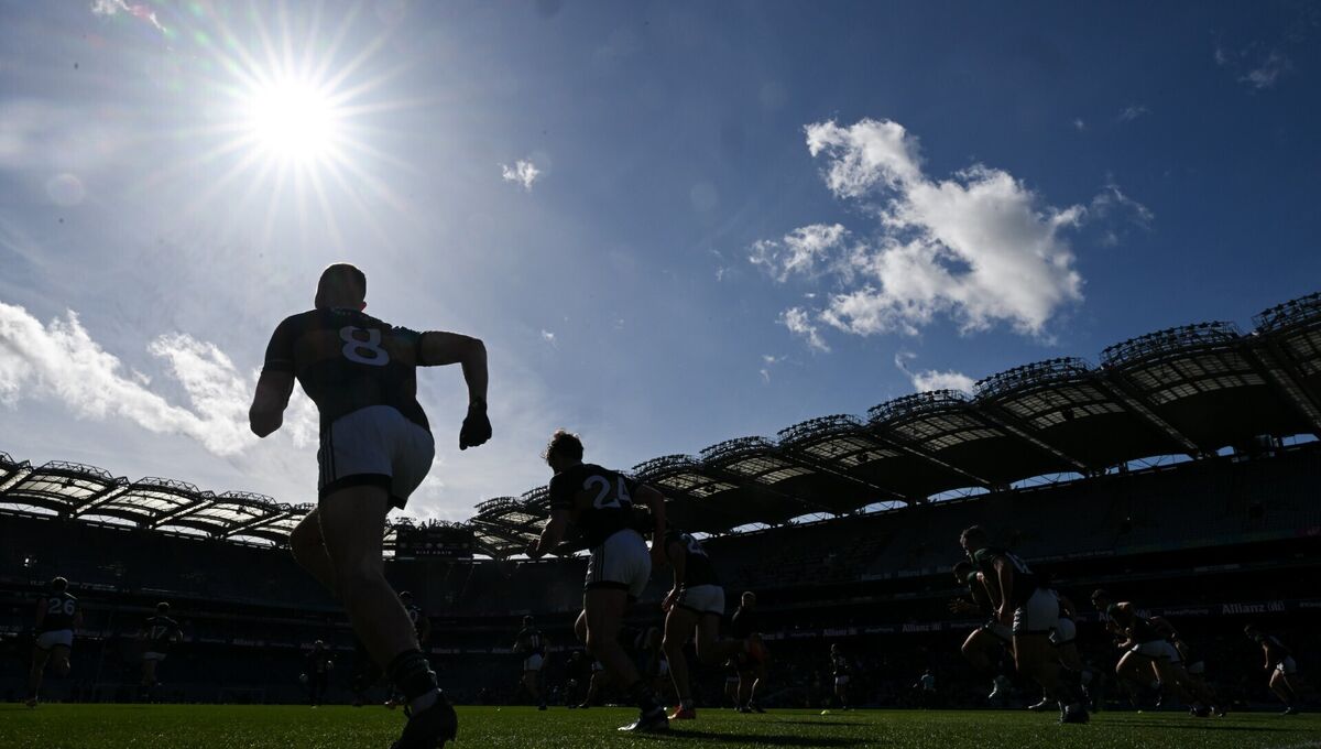 Kerry players warm up. Pic: Ray McManus/Sportsfile