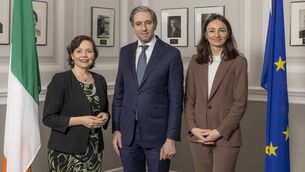 <p>Financial Services Ireland director Patricia Callan, with finance minister Simon Harris, Financial Services Ireland deputy director Audrey Crummy. Mr Harris floated plans to introduce a new savings scheme that would encourage people to invest their built-up savings.</p> <p>Financial Services Ireland director Patricia Callan, with finance minister Simon Harris, Financial Services Ireland deputy director Audrey Crummy. Mr Harris floated plans to introduce a new savings scheme that would encourage people to invest their built-up savings.</p>