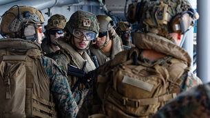 <p>Thousands of US marines are heading to the Middle East (US Central Command via AP)</p> <p>Thousands of US marines are heading to the Middle East (US Central Command via AP)</p>