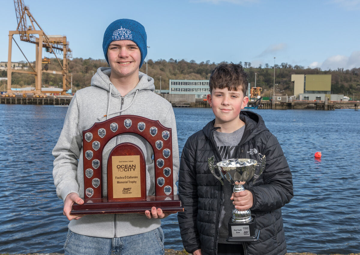Finn Paterson (left) and Conor O'Sullivan with their trophies. Picture: David Creedon Finn Paterson (left) and Conor O'Sullivan with their trophies. Picture: David Creedon