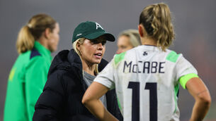 <p>Ireland's Denise O'Sullivan and Katie McCabe. Pic: Ryan Byrne/Inpho</p> <p>Ireland's Denise O'Sullivan and Katie McCabe. Pic: Ryan Byrne/Inpho</p>