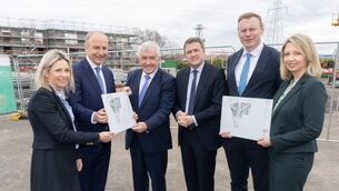 <p>Michelle O’Flynn, Property / Development Director, O’Flynn Group, Michael O’Flynn, Founder and CEO, O’Flynn Group, An Taoiseach, Micheál Martin, Minister for Housing James Browne John Coleman, CEO, LDA and Sharon Geraghty, chief of staff, LDA, at the LDA and the O’Flynn Group announcement of plans to deliver 542 new homes in Dublin. The new A-rated apartments are being delivered as part of Southwest Gate, a landmark residential scheme on the Naas Road in Dublin 12. Picture: Naoise Culhane</p> <p>Michelle O’Flynn, Property / Development Director, O’Flynn Group, Michael O’Flynn, Founder and CEO, O’Flynn Group, An Taoiseach, Micheál Martin, Minister for Housing James Browne John Coleman, CEO, LDA and Sharon Geraghty, chief of staff, LDA, at the LDA and the O’Flynn Group announcement of plans to deliver 542 new homes in Dublin. The new A-rated apartments are being delivered as part of Southwest Gate, a landmark residential scheme on the Naas Road in Dublin 12. Picture: Naoise Culhane</p>
