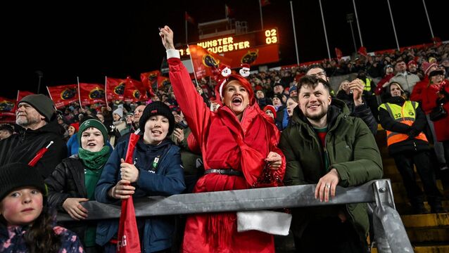 <p>HOME BY THE LEE: Munster supporter Theresa O'Keefe during the Champions Cup match between Munster and Gloucester at SuperValu Páirc Ui Chaoimh. Pic: David Fitzgerald/Sportsfile</p>