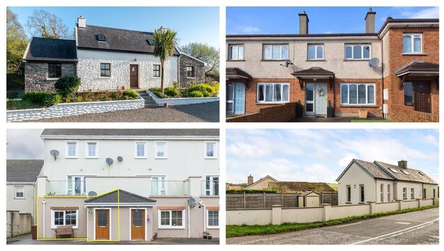 <p>Top left: Ardgroom cottage; lower left: 45A Elm Grove, Gort an Oir, in Castlemartyr; top right: 37 Eagle Valley in Wilton; lower right: two-bed semi-d in Ovens.</p>