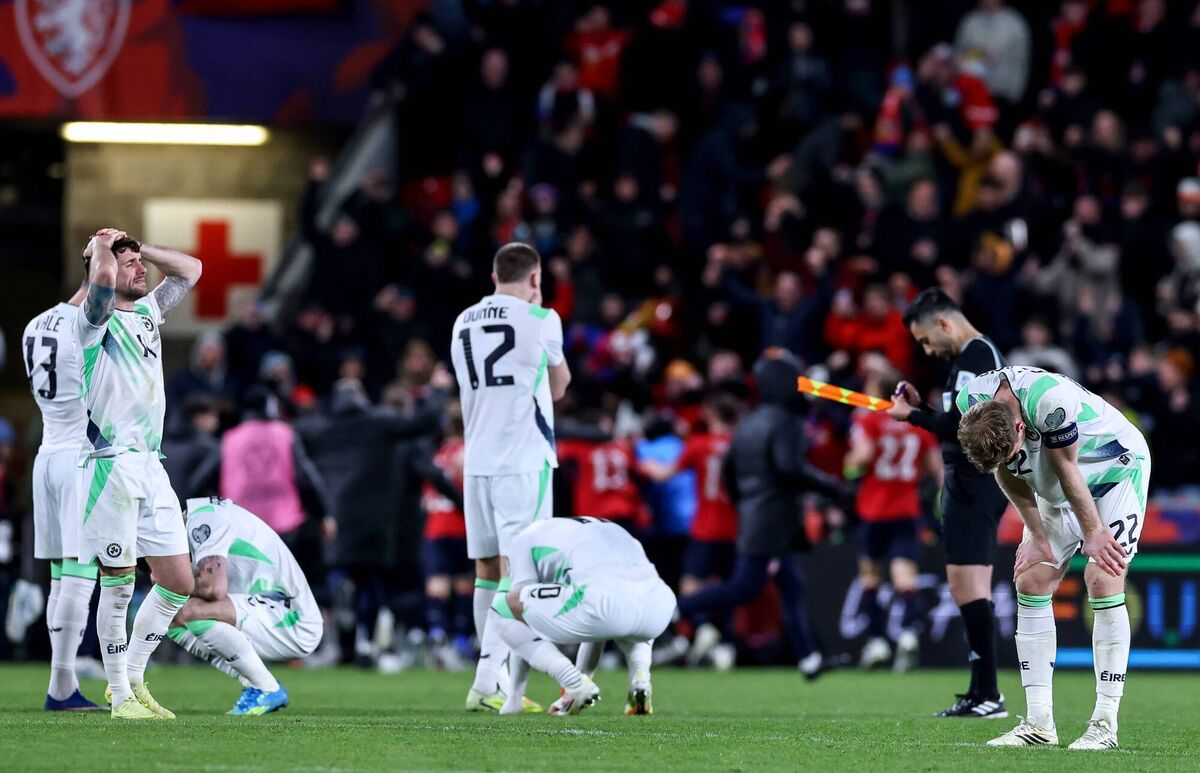 Republic of Ireland react as they lose the penalty shoot-out. Pic: Ben Brady/Inpho Republic of Ireland react as they lose the penalty shoot-out. Pic: Ben Brady/Inpho