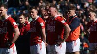 Cork players dejected after the game 29/3/2026