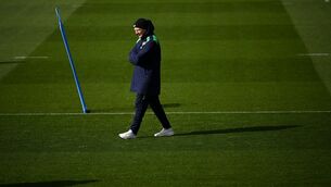 <p>MOVING ON: Head coach Heimir Hallgrimsson during a Republic of Ireland men's training session. Pic:  Stephen McCarthy/Sportsfile</p>