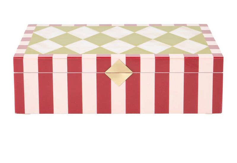 Resin Harlequin diamond jewellery box, Oliver Bonas, €57.04.