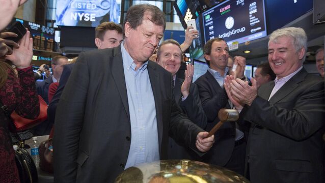 <p>Paul Coulson, chairman of Ardagh Group, rings the opening bell at the group's listing day at the New York Stock Exchange in New York on March 15, 2017. File picture</p>