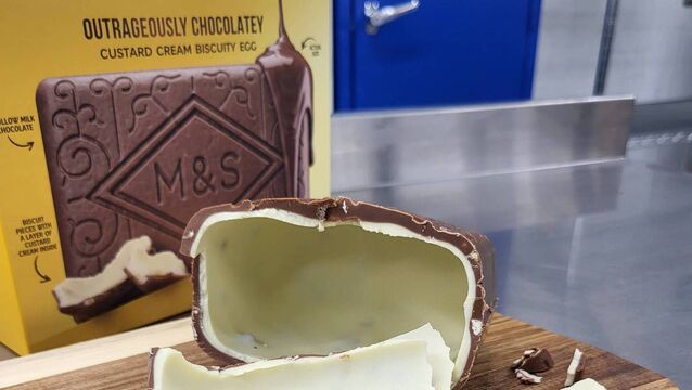 <p>The M&amp;S 'Outrageously Chocolately Custard Cream Biscuity Egg’.</p>