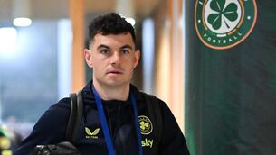 <p>BACK IN THE TEAM: John Egan arrives before the international friendly match between Republic of Ireland and North Macedonia. Pic: Stephen McCarthy/Sportsfile</p>