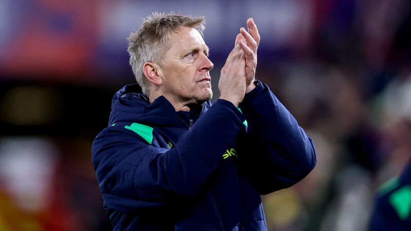 Ireland's Manager Heimir Hallgrímsson dejected after the match. Pic: Ben Brady/Inpho
