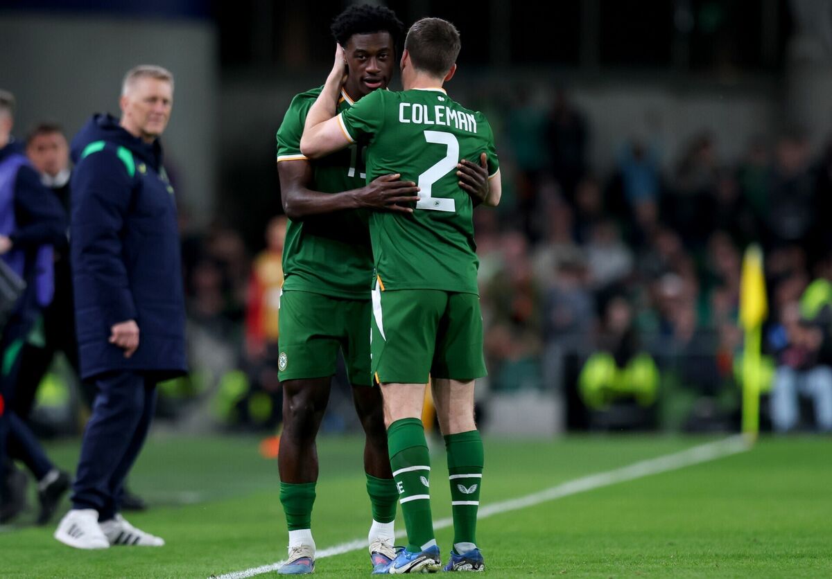 Ireland's James Abankwah and Seamus Coleman. Pic: Ryan Byrne/Inpho Ireland's James Abankwah and Seamus Coleman. Pic: Ryan Byrne/Inpho