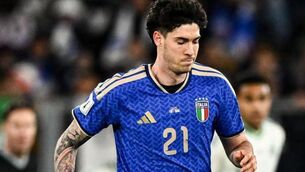 <p>EARLY BATH: Alessandro Bastoni of Italy. Pic: Ben McShane/Sportsfile</p> <p>EARLY BATH: Alessandro Bastoni of Italy. Pic: Ben McShane/Sportsfile</p>