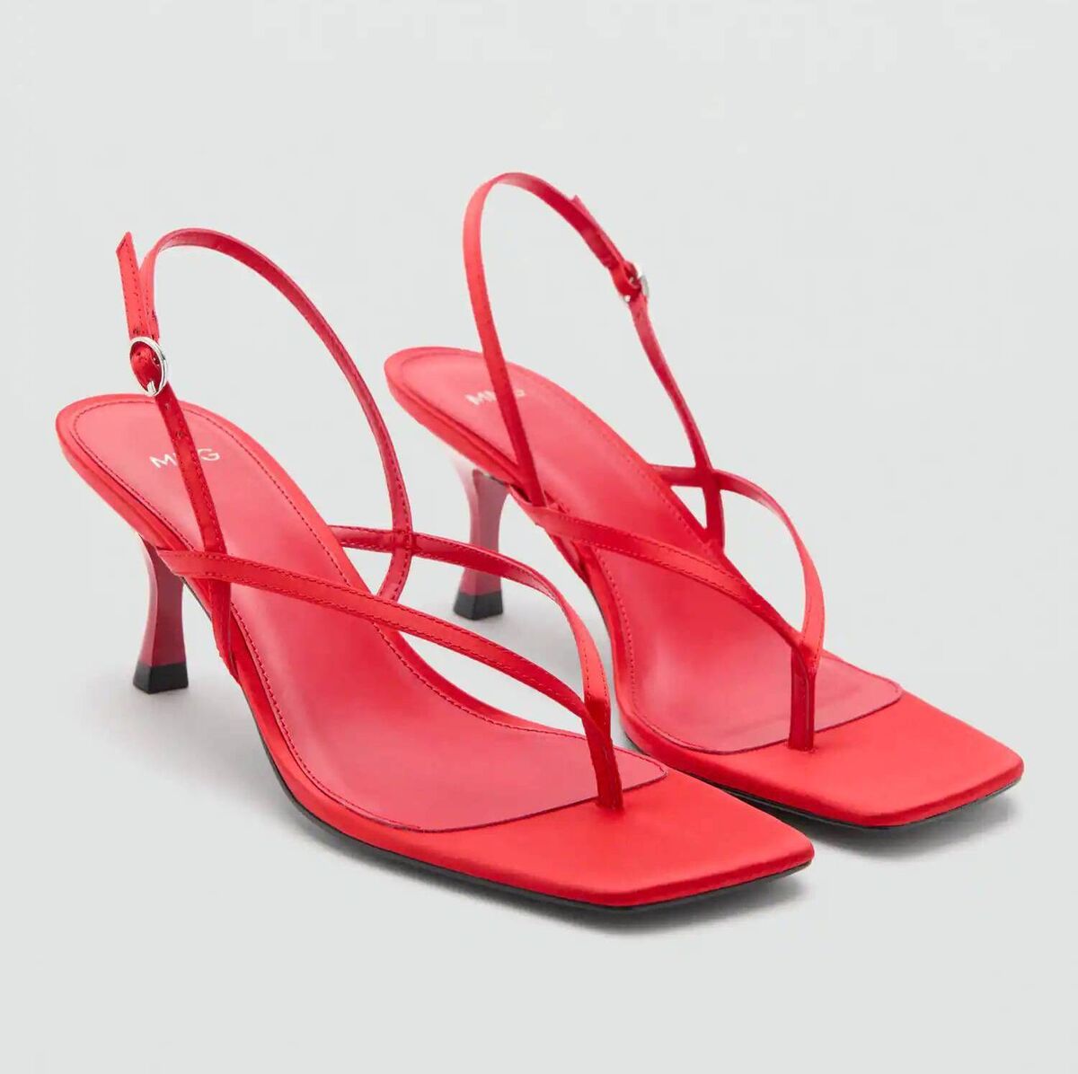 Red Strappy Kitten Heels, €45.99, Mango