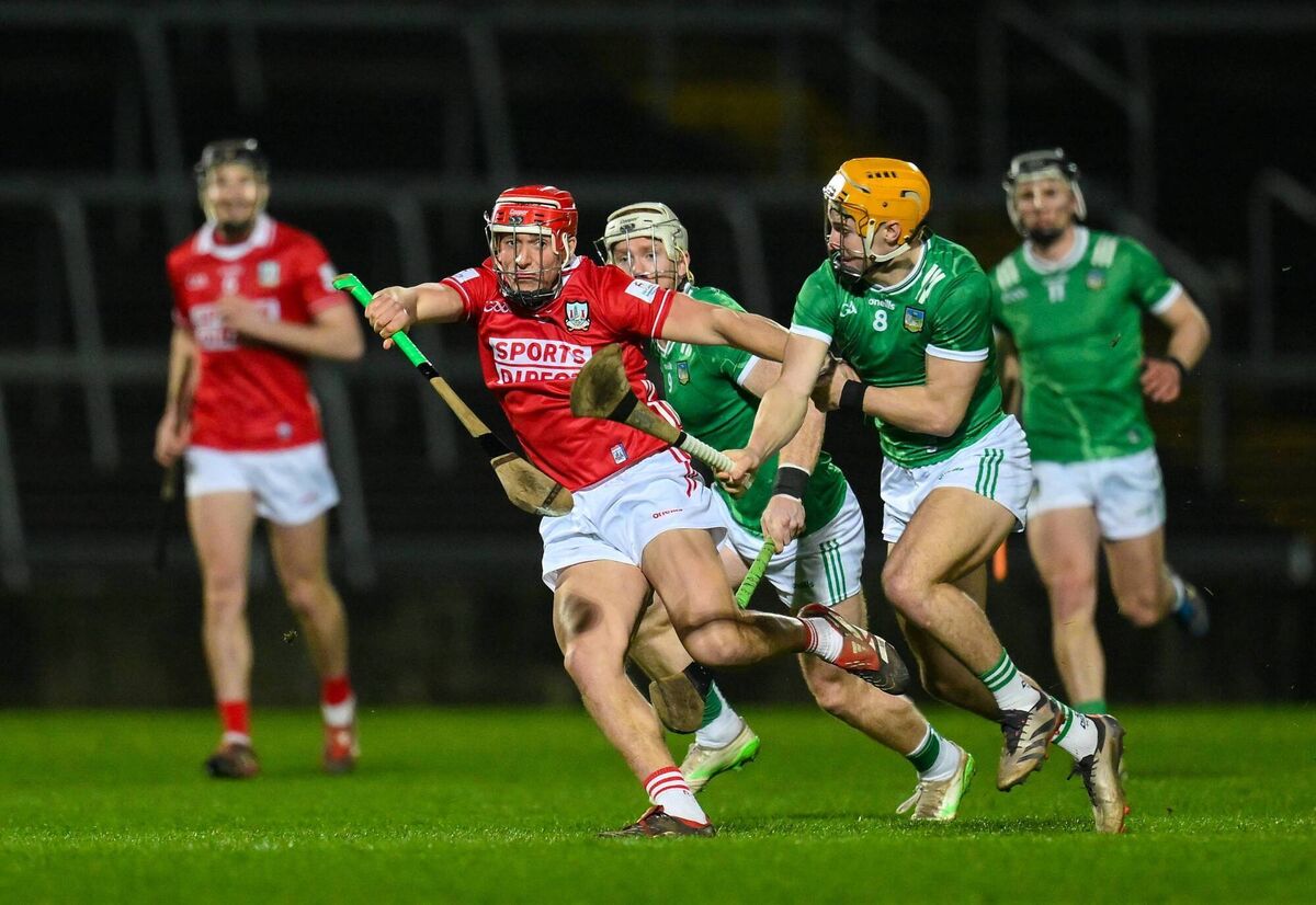 Ciarán Joyce of Cork is tackled by Adam English of Limerick. Pic: Brendan Moran/Sportsfile Ciarán Joyce of Cork is tackled by Adam English of Limerick. Pic: Brendan Moran/Sportsfile
