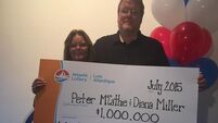 VIDEO: Man who survived lightning strike collects $1m lottery cheque
