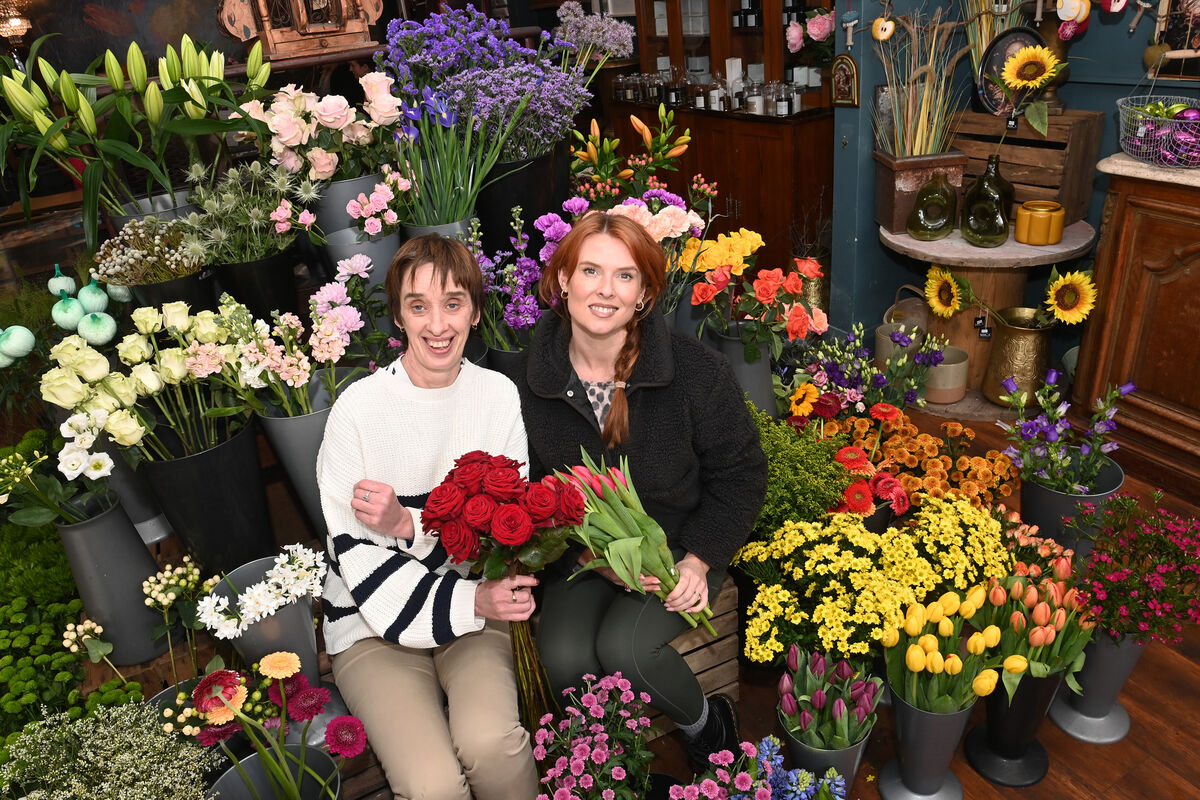 Sandra Egan with florist and proprietor Rachel McCarthy at Juniper Rose in Midleton, Co Cork. Picture: Larry Cummins