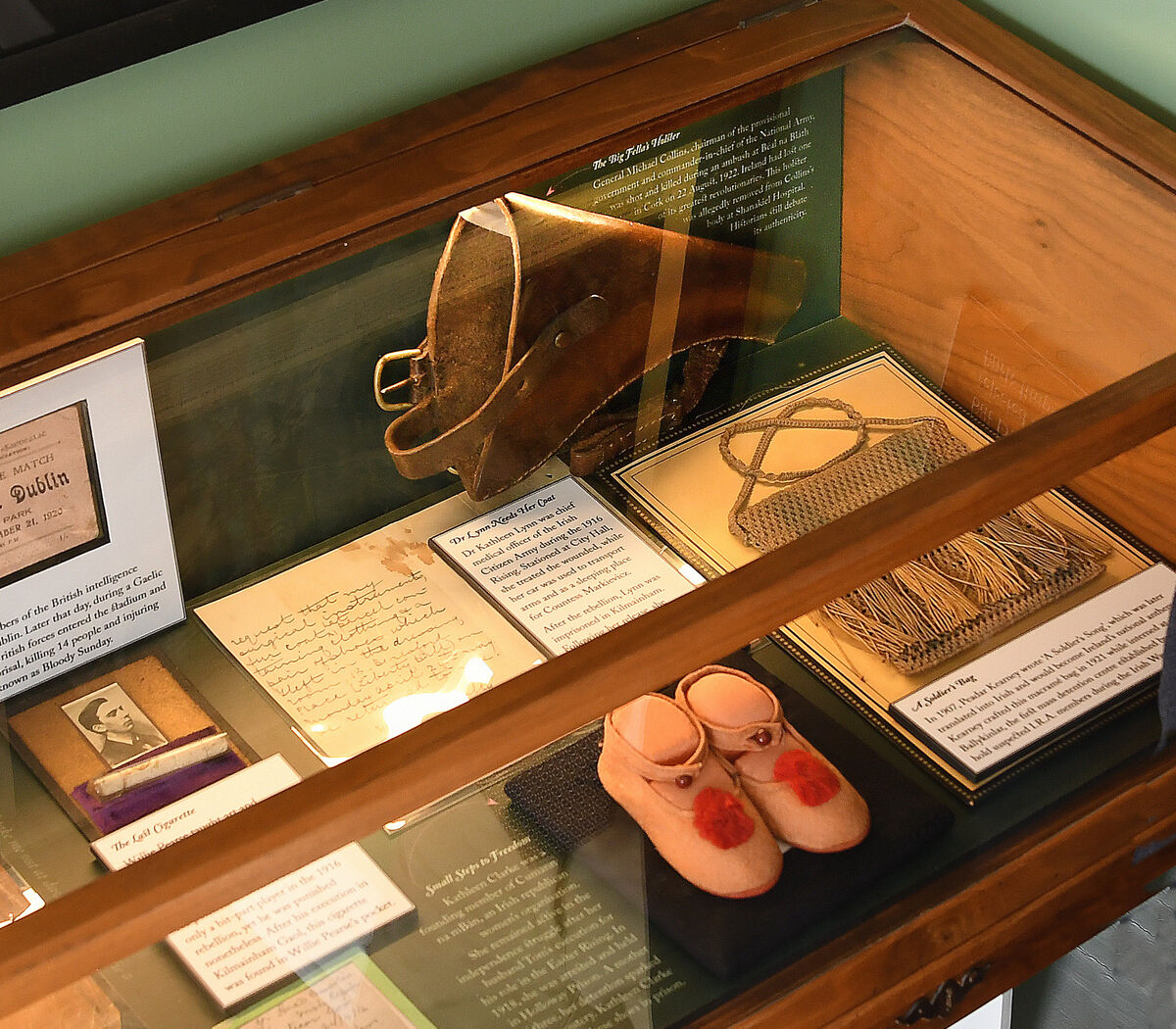Some of the items on display at The Little Museum of Dublin, from the Brother Allen collection, including a holster worn by Michael Collins. Picture: Moya Nolan Some of the items on display at The Little Museum of Dublin, from the Brother Allen collection, including a holster worn by Michael Collins. Picture: Moya Nolan