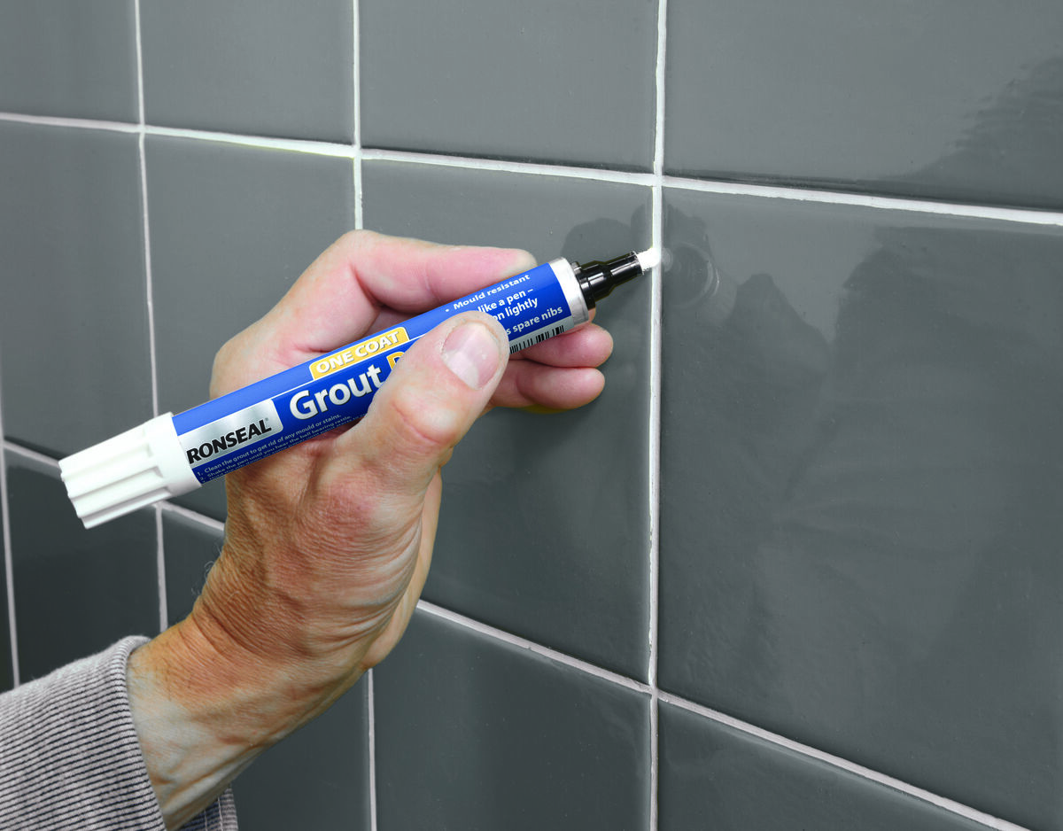 You can go back over grout with a grout pen to bring back those grid lines, or just cover them with your new colour. Ensure you repair any issues with grouting before you start. Ronseal Grout Pen, from €11.50, woodies.ie.