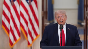 <p>President Donald Trump, facing a war-wary American ​public and sliding poll numbers, said the U.S. had destroyed Iran's navy and air force</p>