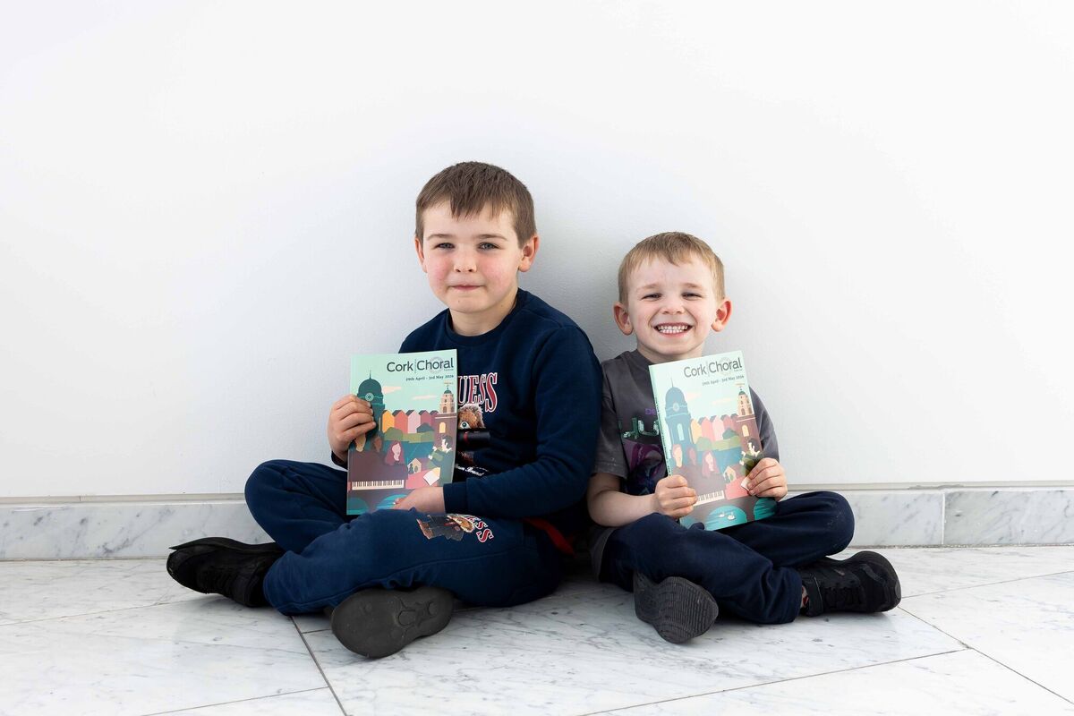 Seàn ​(7​) ​and Caleb ​(5​) Kenneally​, Cloyne pictured at the launch of the Cork International Choral Festival 2026 Programme. Picture: Alison Miles / OSM PHOTO