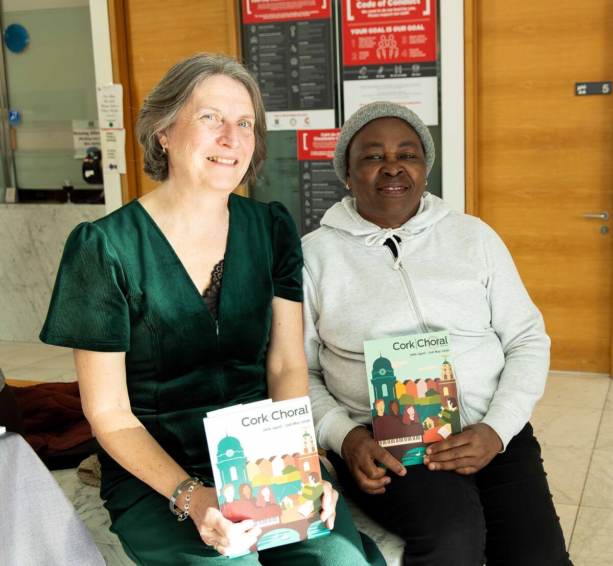 Mary Curtin, Blarney and ​Scholarstica Anyanwu, ​Cork ​City pictured at the launch of the Cork International Choral Festival 2026 Programme. Picture: Alison Miles / OSM PHOTO