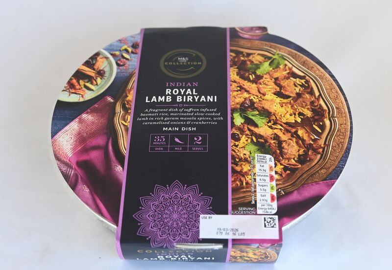 M&S Indian Royal Lamb Biryani 650g €12.50 M&S Indian Royal Lamb Biryani 650g €12.50