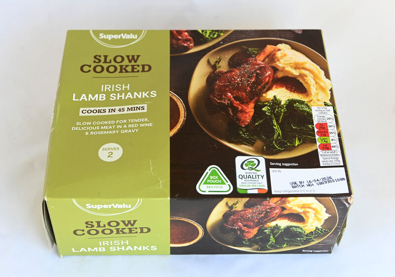 SuperValu Slow-cooked Irish lamb shanks 750g €10.99 SuperValu Slow-cooked Irish lamb shanks 750g €10.99