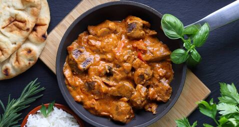 Beef Curry in rich sauce with Basmati Rice