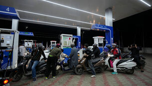 <p>Motorists queue up to get fuel at a pump, fearing a possible fuel shortage due to the US Iran war, in Srinagar, Indian controlled Kashmir, Wednesday, March 25, 2026. (AP Photo/Mukhtar Khan)</p>
