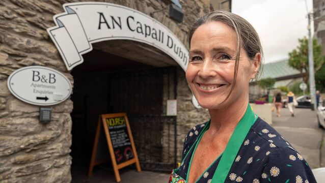 <p>Helena Ni Chonchuir, Slán go Feoil. Helena at An Capall Dubh. Daingean Uí Chúis. Ronin Films for RTÉ</p>