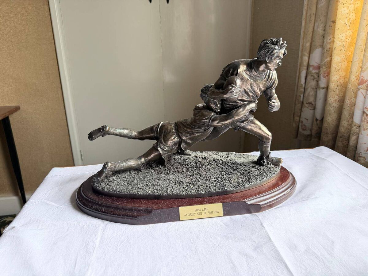 Statuette marking Mick's induction into the Rugby Writers of Ireland Hall of Fame in 2011.