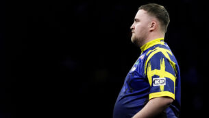 <p>Luke Littler lost out to Gian van Veen. Pic: Peter Byrne/PA</p>