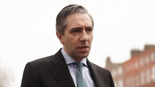 <p>NO JOKE: Tánaiste and Fine Gael Minister for Finance Simon Harris speaking to the media at Government Buildings this week. Picture: Brian Lawless/PA</p>