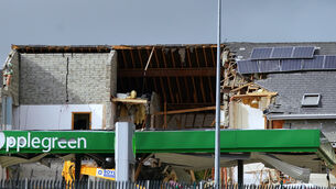 <p>Emergency services working at the scene of an explosion at Applegreen service station in the village of Creeslough in Co Donegal. Picture: Brian Lawless.</p>