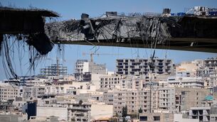 A bridge struck by US airstrikes in the town of Karaj, west of Tehran (Vahid Salemi/AP)