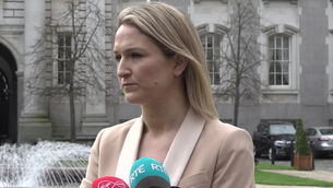 <p>Minister for Foreign Affairs Helen McEntee speaking to the media outside Government Buildings in Dublin. Picture date: Monday March 2, 2026.</p>