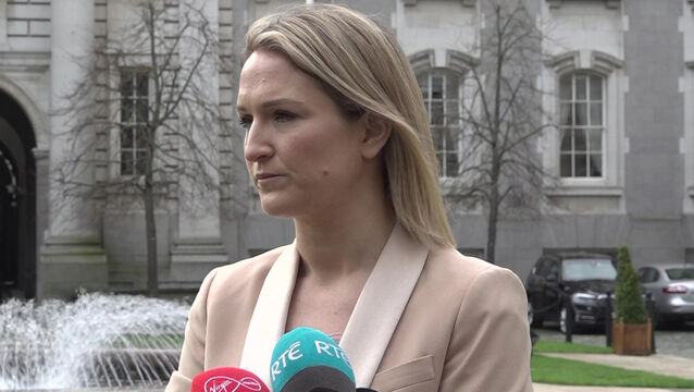 <p>Minister for Foreign Affairs Helen McEntee speaking to the media outside Government Buildings in Dublin. Picture date: Monday March 2, 2026.</p>