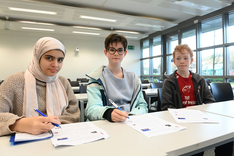 Junior students Habiba, Charlotte and Ciaran enjoy the maths challenges on a Saturday morning at UCC. Junior students Habiba, Charlotte and Ciaran enjoy the maths challenges on a Saturday morning at UCC.Â