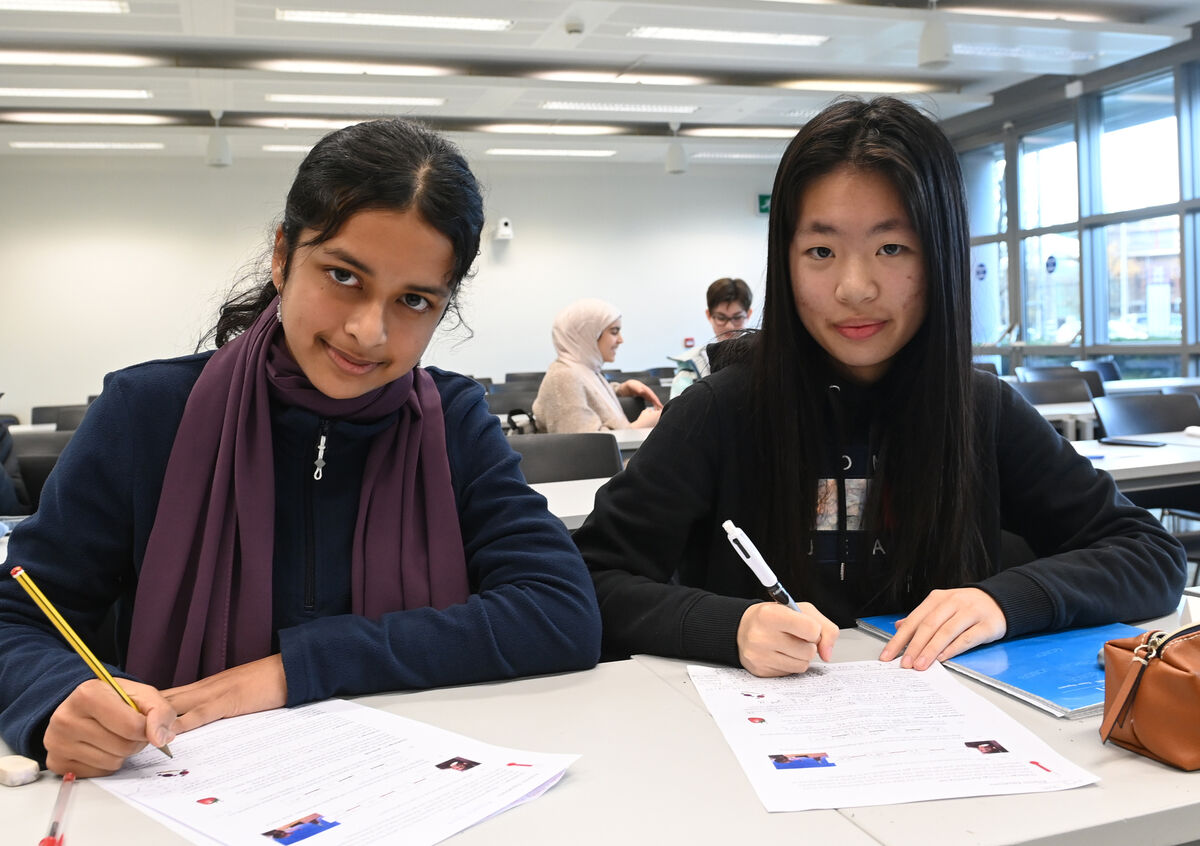  Junior students Nabeela and Lucy.