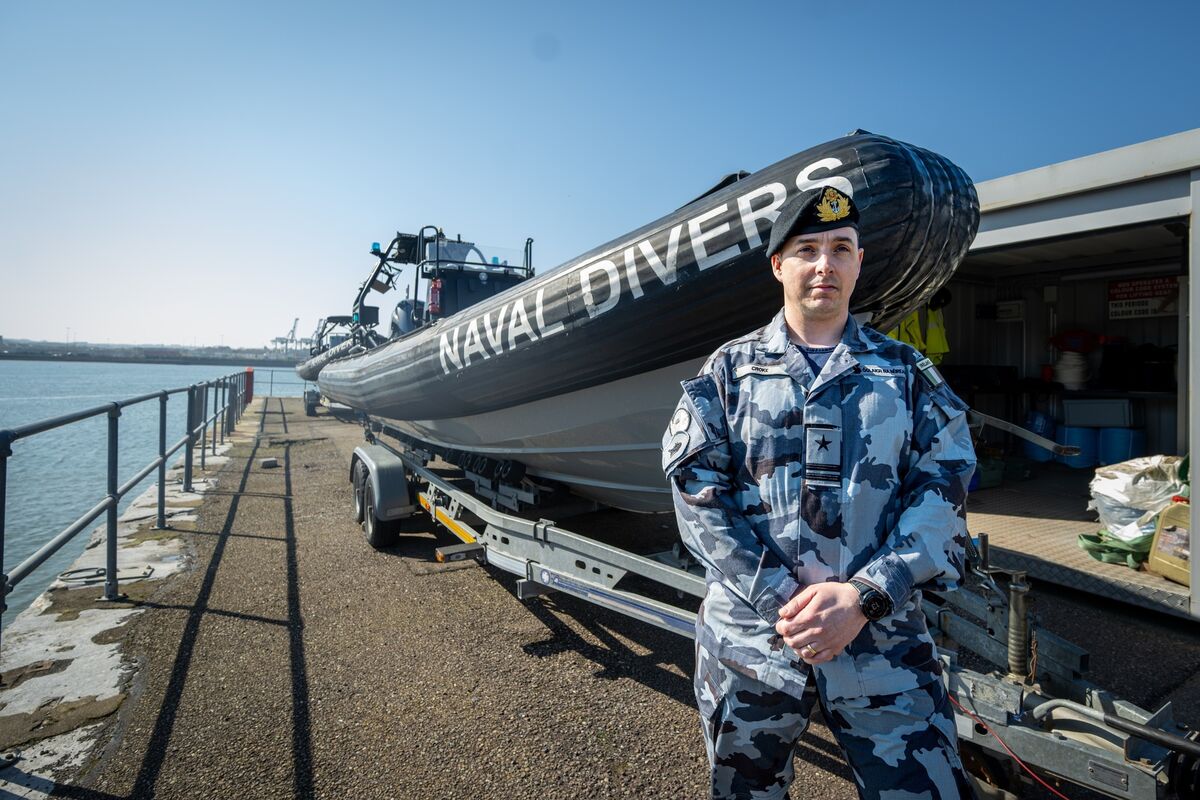 Lt Jason Croke at the diving facilities at the Haulbowline Naval Base in Cork. Picture: Chani Anderson Lt Jason Croke at the diving facilities at the Haulbowline Naval Base in Cork. Picture: Chani Anderson