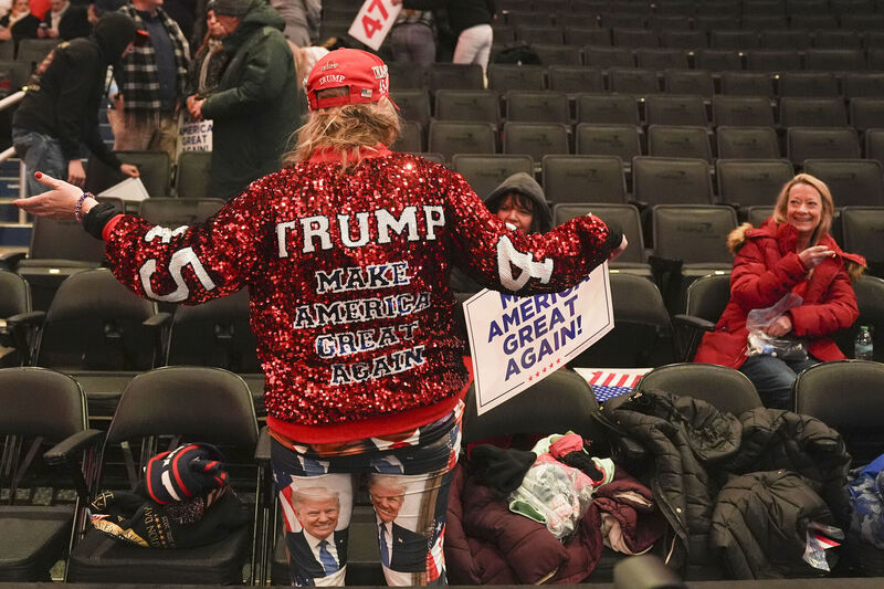 Supporters of Donald Trump gather before a rally ahead of the 60th Presidential Inauguration, Sunday, January 19, 2025, in Washington. Picture: Matt Rourke/AP