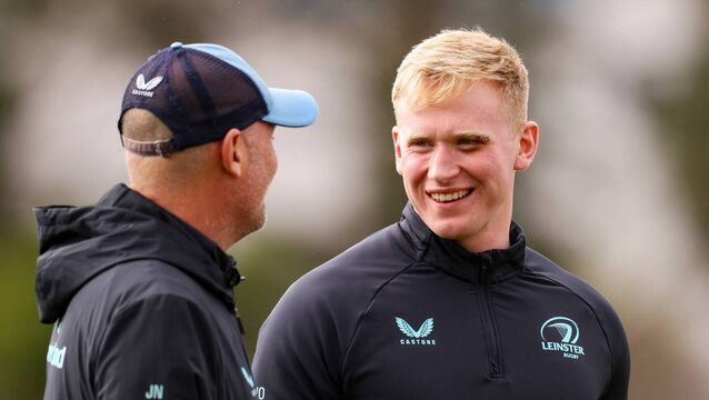 <p>Jamie Osborne sporting a black eye in Leinster training this week following last week's hard-fought win over the Scarlets. Pic: Grace Halton/Inpho</p>