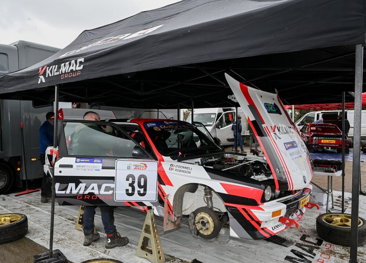 A general view of the service park during day one of the Circuit of Ireland Rally, Round Three of the Irish Tarmac Rally Championship in Dungannon, Tyrone. Pic: Philip Fitzpatrick/Sportsfile. A general view of the service park during day one of the Circuit of Ireland Rally, Round Three of the Irish Tarmac Rally Championship in Dungannon, Tyrone. Pic: Philip Fitzpatrick/Sportsfile.