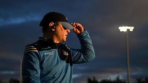 <p>LOOKING FORWARD: Niall Ó Ceallacháin during the Allianz Hurling League Division 1B match between Dublin and Down. Pic: Ramsey Cardy/Sportsfile.</p>