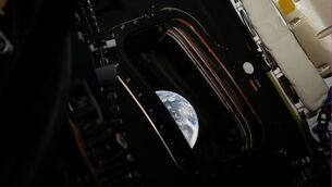 <p>This image provided by NASA shows a downlink image of Earth taken by NASA’s Artemis II astronaut commander Reid Wiseman inside the Orion capsule on Friday, April 3, 2026. (NASA via AP)</p>