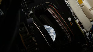 <p>This image provided by NASA shows a downlink image of Earth taken by NASA’s Artemis II astronaut commander Reid Wiseman inside the Orion capsule on Friday, April 3, 2026. (NASA via AP)</p>