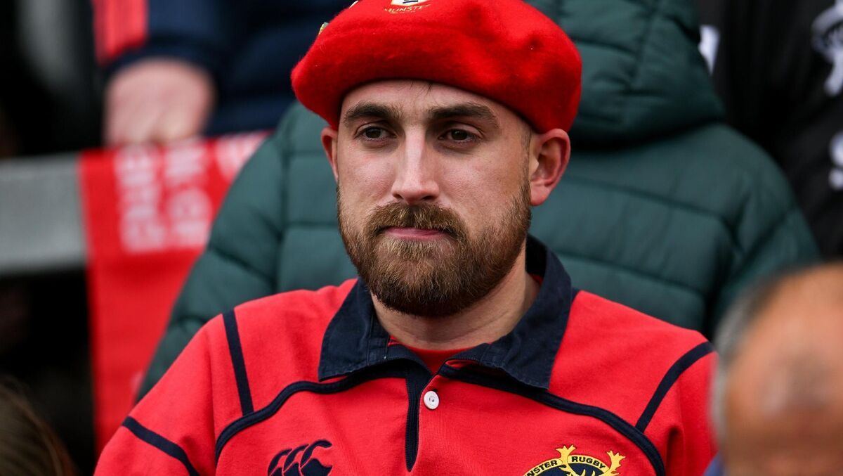 An unimpressed Munster fan during the EPCR Challenge Cup match between Exeter Chiefs and Munster. Pic: Paul Phelan/Sportsfile