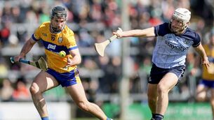 <p>Clare's Ian Galvin and Andrew Dunphy of Dublin. Pic: ©INPHO/Laszlo Geczo</p> <p>Clare's Ian Galvin and Andrew Dunphy of Dublin. Pic: ©INPHO/Laszlo Geczo</p>